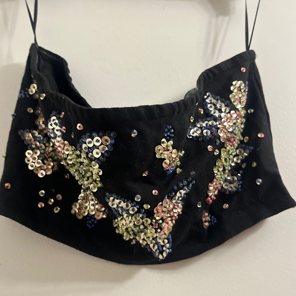 Topshop crop sequin top